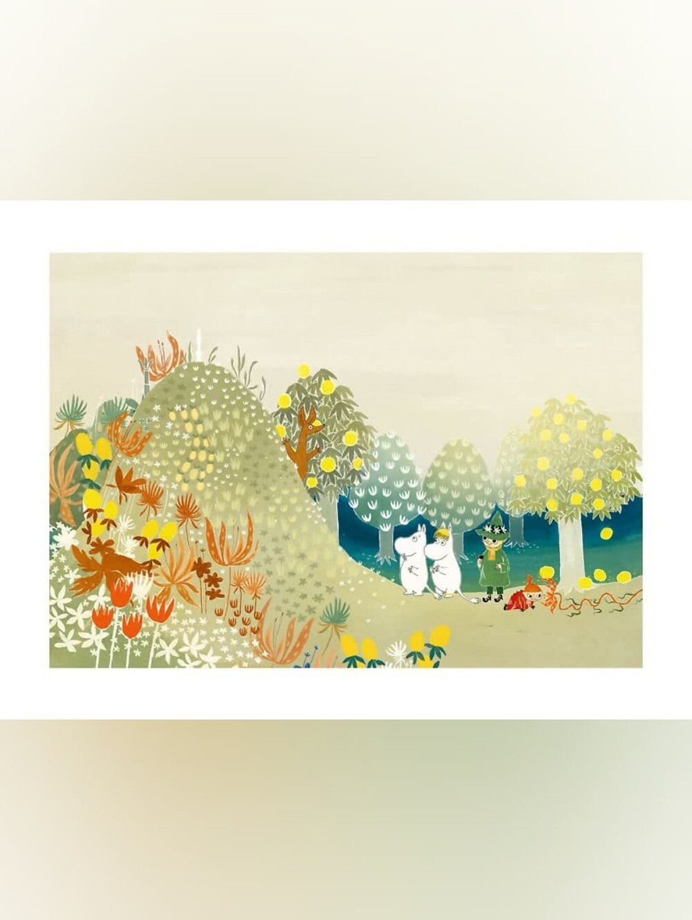 Moomin Snorkmaiden Little My Snufkin Canvas Print 20x30cm in black frame